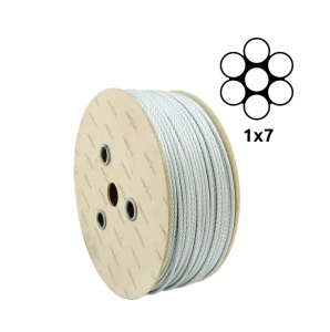 Fune in acciaio zincato Ø1,0 mm 1×7 monotrefolo – vendita a metri