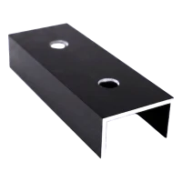 Giunto per profilo di montaggio PV in alluminio anodizzato nero 120 mm, profilo a C 25×45