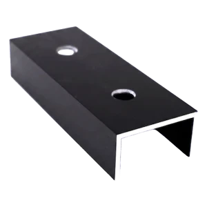 Giunto per profilo di montaggio PV in alluminio anodizzato nero 120 mm, profilo a C 25×45