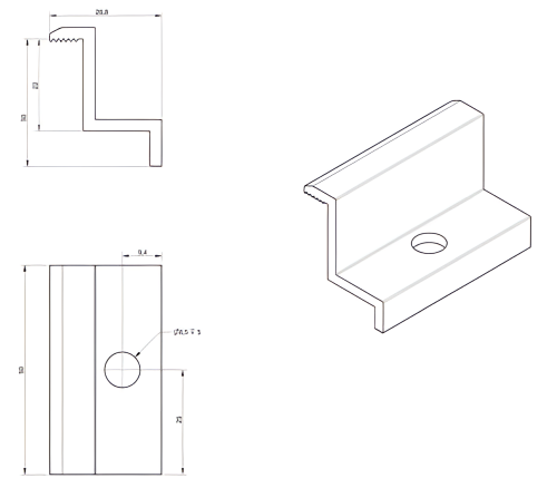 Morsetto laterale H30 nero anodizzato – morsetto terminale PV L50 PV-03-02 (2)