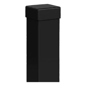 Palo per recinzione in acciaio 80×80 mm nero RAL 9005 – 2,0 m con tappo