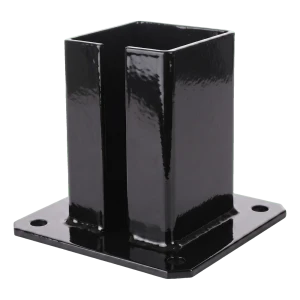 Piastra base in acciaio per palo di cancello e recinzione 100×100 mm nera