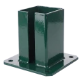 Base in acciaio per palo di recinzione e cancello 100×100 mm verde RAL 6005 000-791 (2)