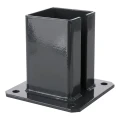Base in acciaio per palo da recinzione 100×100 mm – piastra di montaggio grafite RAL 7016 000-792 (1)