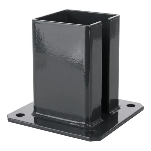 Base in acciaio per palo da recinzione 100×100 mm – piastra di montaggio grafite RAL 7016