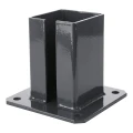 Base in acciaio per palo da recinzione 100×100 mm – piastra di montaggio grafite RAL 7016 000-792 (2)