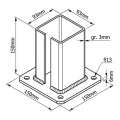 Base in acciaio per palo da recinzione 100×100 mm – piastra di montaggio grafite RAL 7016 000-792 (3)