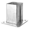 Piastra base in acciaio per palo di recinzione e cancello 100×100 mm zincata 000-789 (1)