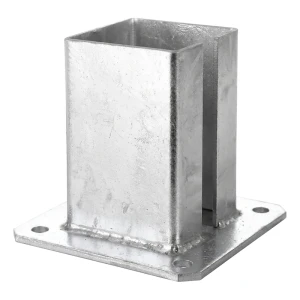 Piastra base in acciaio per palo di recinzione e cancello 100×100 mm zincata