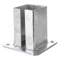 Piastra base in acciaio per palo di recinzione e cancello 100×100 mm zincata 000-789 (2)