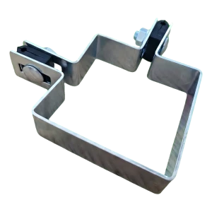 Staffa angolare per recinzione 80×80 mm zincata – kit di montaggio con distanziali