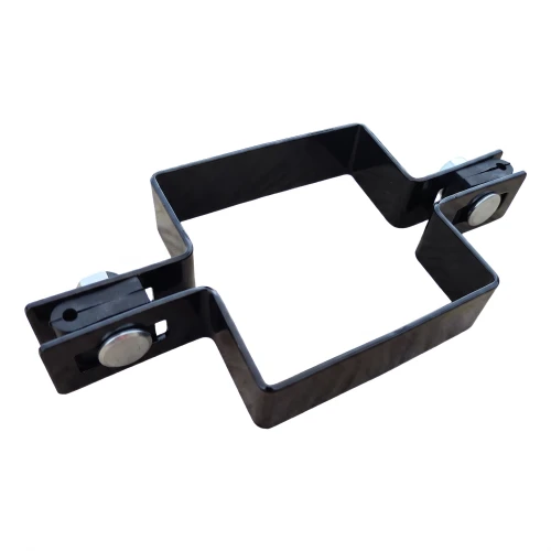 Staffa intermedia per pannelli di recinzione 80×80 mm nera RAL 9005 – set completo 001-616 (1)