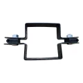 Staffa intermedia per pannelli di recinzione 80×80 mm nera RAL 9005 – set completo 001-616 (3)