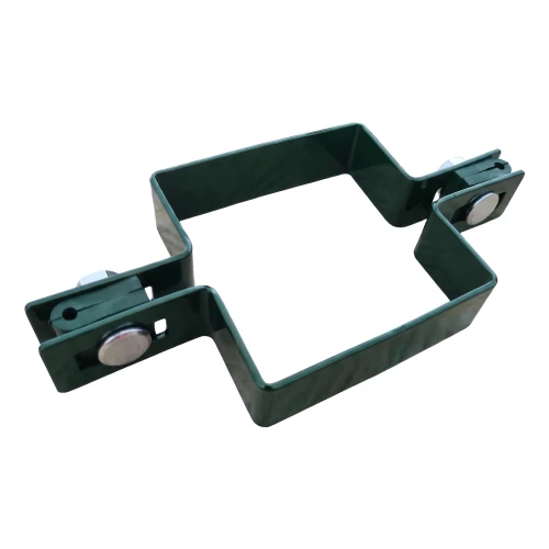 Collare per pannelli di recinzione intermedio quadrato 80×80 mm verde RAL 6005 001-614 (1)