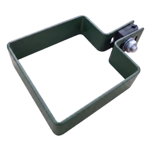 Morsetto terminale per recinzione 80×80 mm verde RAL 6005 – kit di montaggio
