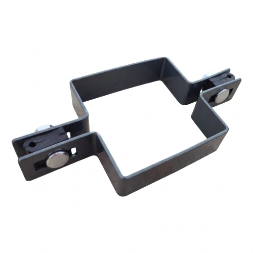 Morsetto per recinzione a pannelli intermedio 80×80 mm grafite RAL 7016 – set completo 001-611 (1)