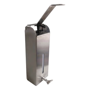 Dispenser a gomito da parete in acciaio inox 1000 ml – con serratura a chiave
