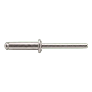 Rivetto cieco aperto A2/A2 con testa piatta 3,0×8 mm ISO 15983 – confezione da 500 pz.
