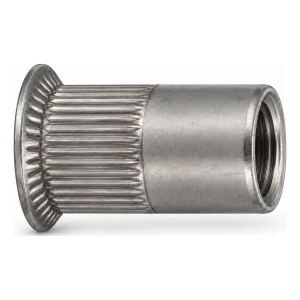 Dado a rivettare in acciaio inox A2 M10×21 mm – testa svasata, gambo zigrinato – confezione da 250 pz.