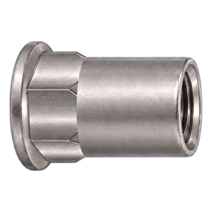Dado a rivettare in acciaio inox A4 M10×22 mm – testa piatta, gambo semi-esagonale – confezione da 250 pz.