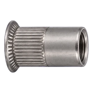 Dado a rivettare in acciaio inox A4 M10×21 mm – testa svasata, gambo zigrinato – confezione da 250 pz.