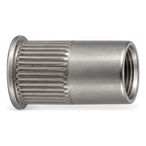 Dado a rivettare in acciaio inox A4 M10×19,5 mm – testa svasata piccola, gambo zigrinato – confezione da 250 pz.