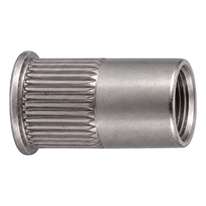 Dado a rivettare in acciaio inox A4 M6×14 mm – testa svasata piccola, gambo zigrinato – confezione da 250 pz.