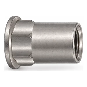 Dado a rivettare in acciaio inox A2 M5×13,5 mm – testa piatta, gambo semi-esagonale – confezione da 250 pz.