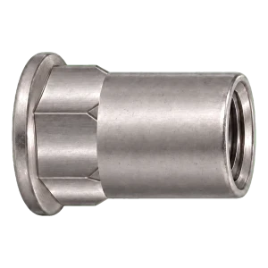 Dado a rivettare in acciaio inox A2 M6×15,5 mm – testa piatta, gambo semi-esagonale – confezione da 250 pz.