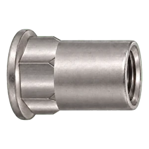 Dado a rivettare in acciaio inox A4 M8×17,5 mm – testa piatta, gambo semi-esagonale – confezione da 250 pz.