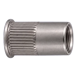 Dado a rivettare in acciaio inox A4 M8×15,5 mm – testa svasata piccola, gambo zigrinato – confezione da 250 pz.