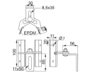 Staffa in lamiera trapezoidale regolabile 10cm acciaio inox 1.4016 PV-08-32 (2)