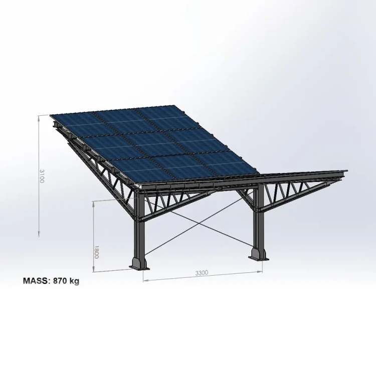 Parcheggio fotovoltaico per 2 Veicoli T Eco 11,4m x 3,3m Carport GPV-101-09 (3)