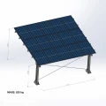Parcheggio fotovoltaico per 2 Veicoli L 5,7m x 5,2m Carport GPV-101-14 (4)