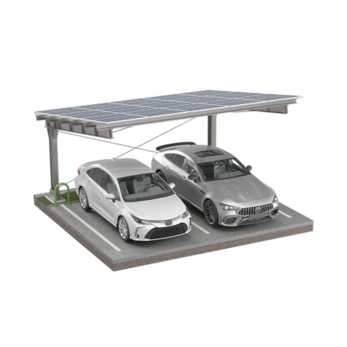 Parcheggio fotovoltaico per 2 Veicoli L 5,7m x 5,2m Carport GPV-101-14