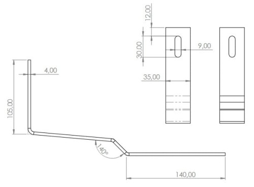 Gancio per tetto 279mm per tetti inclinati - SPEC - Acciaio inox H17 (Tegola di castoro) PV-08-37 (2)