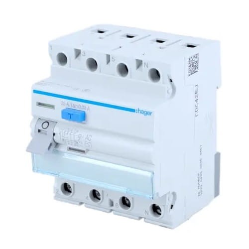 Interruttore differenziale 3P+N 25A 30mA tipo AC CDC425J HAGER GPV-401-79