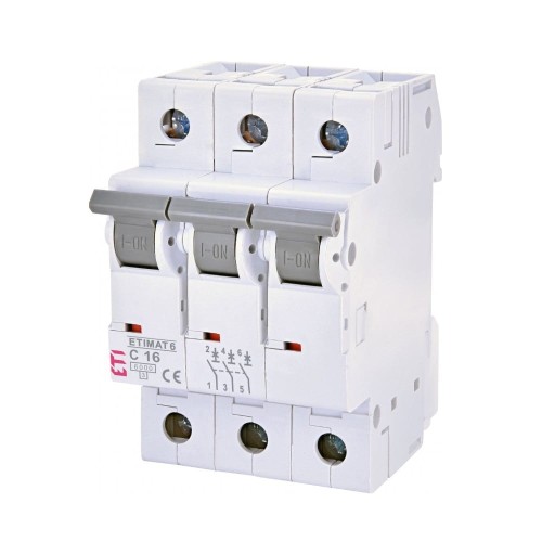 Interruttore automatico C 16A 3P 6kA ETIMAT6 002145516 ETI GPV-401-118