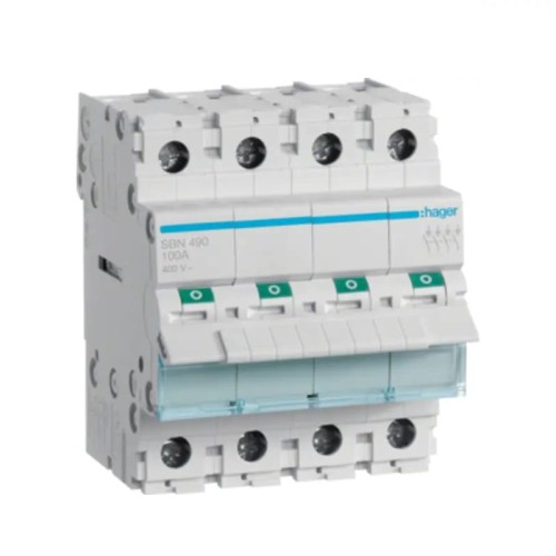 Interruttore sezionatore 3-fase 4P 100A 400V AC SBN490 HAGER GPV-401-120