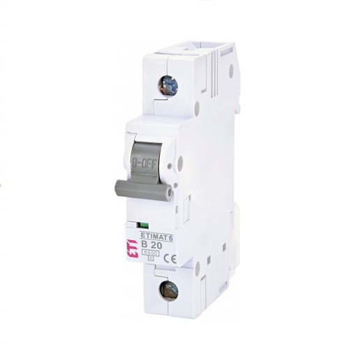 Interruttore automatico B 20A 1P 6kA ETIMAT6 002111517 ETI GPV-401-126