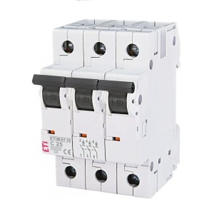 Interruttore automatico C 25A 3P 10kA ETIMAT10 002135718 ETI