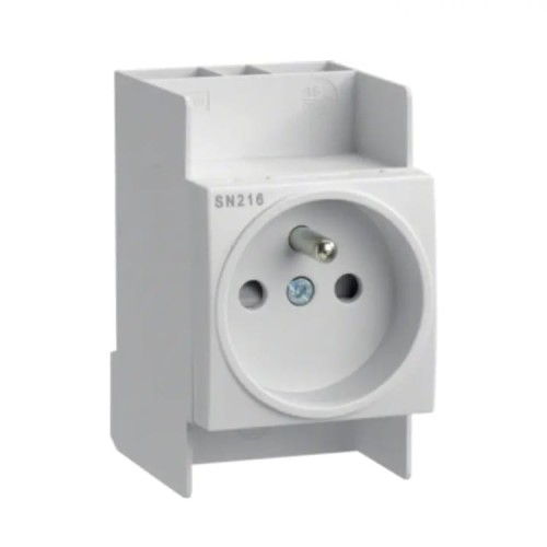 Presa su guida DIN 10-16A 250V con perno di messa a terra SN216 HAGER GPV-401-193