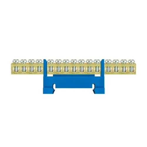 Pawbol Barra di terra, montaggio su guida -15 blu - base bassa GPV-401-201