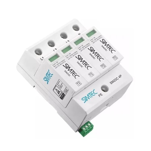 Simtec Scaricatore di Sovratensione Tipo 2 (Classe C) 4P 20kA 1,5kV GPV-401-202