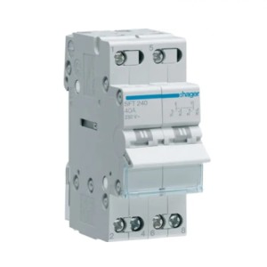 Hager Interruttore modulare I-0-II (1-0-2) punto comune dall'alto 2P 40A 230V AC