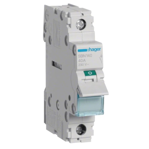 Hager Interruttore sezionatore monofase 1P 40A 230V AC GPV-401-227