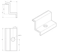 Morsetto terminale H30 Alluminio 6060 Foro M8 verniciato PV-03-30 (3)