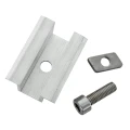 Morsetto centrale H25 L50 grezzo con vite M8x20 e inserto per pannelli da 30 mm PV-04-16 (2)