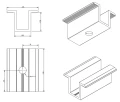 Morsetto centrale H25 L50 grezzo con vite M8x20 e inserto per pannelli da 30 mm PV-04-16 (3)