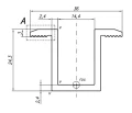 Morsetto centrale H25 L50 grezzo con vite M8x20 e inserto per pannelli da 30 mm PV-04-16 (4)